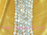 wholesale 8mm white square shell strands